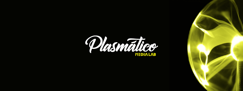 Logo de Plasmatico acompañado de lampara de plasma